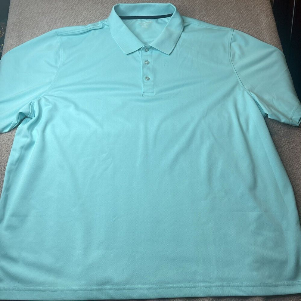 Men's Amazon Essentials polo shirt  XXL  Baby‎ Blue short sleeve collar NWOT #22